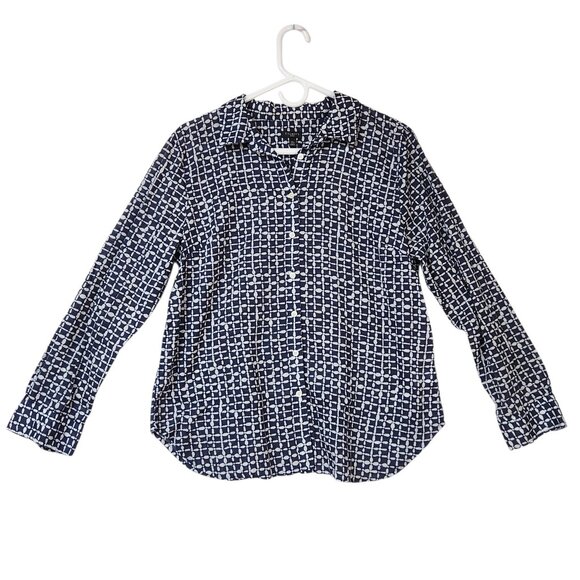 Talbots Petites Womens XLP Blue and White Button Down Shirt - Picture 1 of 8